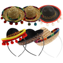 6St Polyester Mexicaanse Sombrero Hoofddeksels Voor Feestdecor