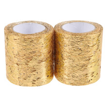 2Rolls Glitter Goud Tule Rol Voor Cadeaulint En Kerstversiering