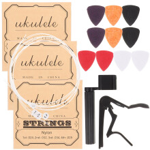 1Set Compacte Gitaar Onderhoudsset Voor Ukulele Met Wol Picks En Capo