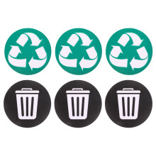 6St Recycle Stickers PVC Kleurrijk Herbruikbaar Voor Afvalbakken