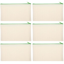 6St Canvas Make-Up En Pen Opbergzakje Wit Duurzaam