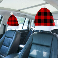 2St Kerstman Hoofdsteunhoes Auto Interieur Decoratie