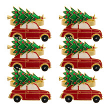 6St Gouden Metaal Servetringen Set Xmas Tafeldecoratie