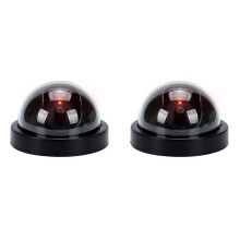 2X Câmera Domo de Vigilância Falsa com LED Piscante e Aparência Realista para Sistema de Segurança Antirroubo Residencial e Comercial