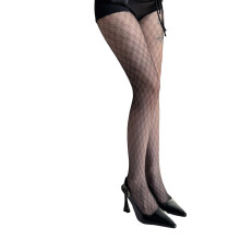 Vrouwen esthetische visnet panty jaren '90 ruiten-Zwart