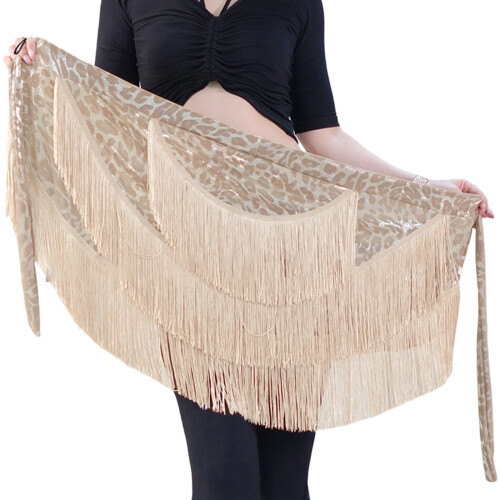 Lightweight Adjustable Dance Hip Wrap With-Champagne leopard pr