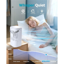 Portable Air Conditioner, 4-in-1 Evaporative Air Cooler with 900ml Water Tank, USB Mini AC Fan, LED Light for Bedroom, Office & Room