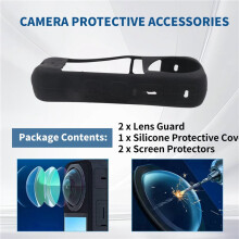 For X3 Camera Protective Accessories, Sticky Lens Guard Set Silicone Case Screen Tempered Glass Film Protector