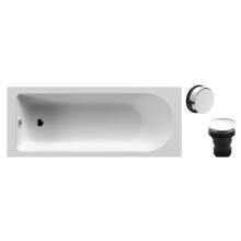 Round Single Ended 1700x700 Bath Set - Leg Set & Chrome Waste