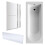 Balterley Round Single Ended 1700x700 Shower Bath Set - Front Panel, Screen with Fixed Panel and Rail - Chrome 1