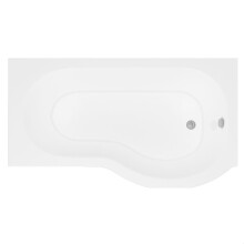 Modern Bathroom P Shaped Bath & Panel, 1600 x 850 x 410mm, Right Hand