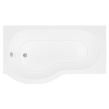 Modern Bathroom P Shaped Bath & Panel, 1700 x 850 x 415mm, Left Hand