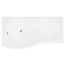 Modern B Shaped Right Hand Shower Bath & Panel, 1695 x 900 x 415mm