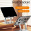 360 Rotation Tablet Holder Stand Height Adjustable Folding  Desk Stand Grey 8