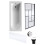 Balterley Round Single Ended 1700x700 Bath Set - Front Bath Panel & Black Abstract Framed Screen & Chrome Waste 1