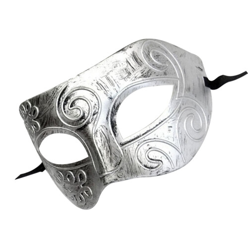 1Zilveren Maskerade Masker Met Elastiek