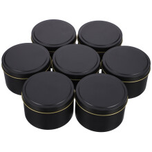 9St Zwarte Tinplate Candle Container Ronde Blikken Voor