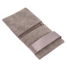 1Necklace Packaging Pouch Donkergrijs Met Decoratief Lint