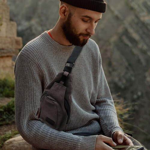 1Men Outdoor Canvas Schoudertas Grijs Multifunctioneel 2