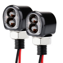 2pcs Motorcycle Turn Signal LED Micro Scintillator for Front and Rear Racing Cars,Retro Locomotive Signal Lights