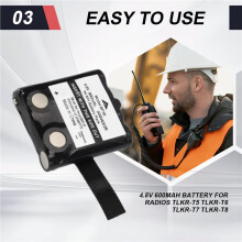 4.8V 600Mah Batería para Radios Tlkr-T5 Tlkr-T6 Tlkr-T7 Tlkr-T8
