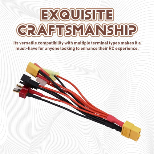 Adapter Cable for RC Battery Parallel Charging for XT60 to T Connector with SM2P Terminal Wire