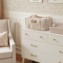 Floral Diaper Caddy Organizer, Stylish Nursery Storage Basket, Gift for Baby Shower, Newborn , Floral Beige