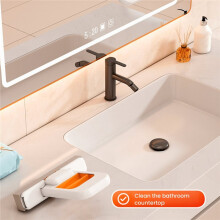 Self Squeeze Mop Handheld Cleaning Mop Super Absorbent for Kitchen Counters Bathroom Countertops Mirrors Dry Wet