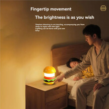 Luz Nocturna LED Hamburgo con Altavoz Recargable, Lámpara de Noche con Múltiples Sonidos Que Induce Al Sueño para Niños.