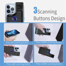Escáner de Código de Barras Inalámbrico 2D Portátil con Clip, Escáner Móvil Complementario de 2,4 G + para Teléfonos Inteligentes.