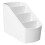 Desk Organizer with 4 Compartments Plastic Multi Functional Pen Pencil Remote Control Holder Stationary Organizer White 1