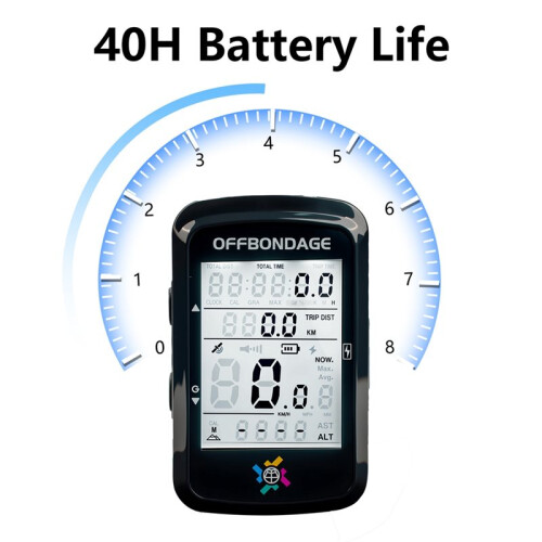 OFFBONDAGE GPS Cycling Computer - 2.6-Inch Wireless Speedometer, Waterproof Odometer, Digital Stopwatch for Biking