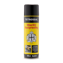 Tetroseal Wax/Oil Rustproof, Black, Aerosol, 500ml – Heavy-Duty Oils, Waxes & Corrosion Inhibitors, Kills Rust, Silicone-Free, For Underbody & Inter