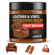 AWOWZ Leather Recoloring Balm - Scratch Repair & Color Restore Kit for Faded Leather, Couch & Car Seats - 10OZ Leather Restorer Balm for Furniture, A