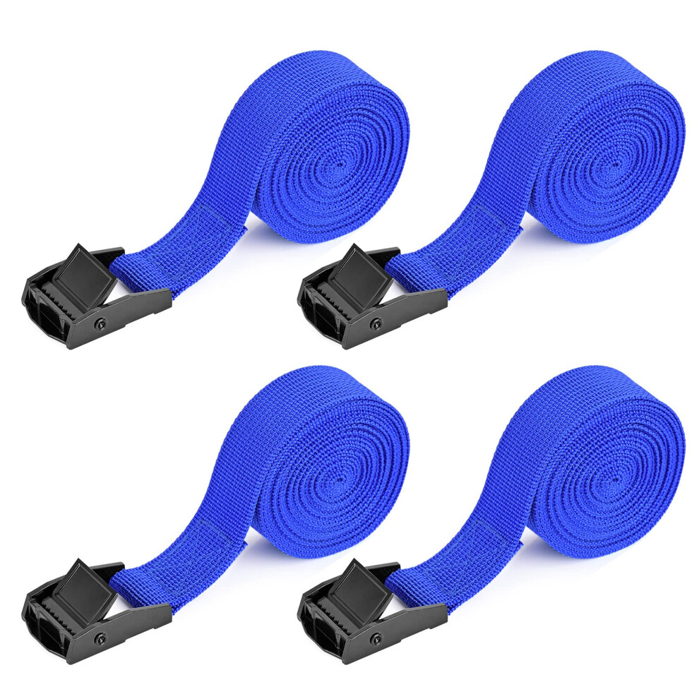 Kshineni 4 Pcs Ratchet Tie Down Straps, 2.5M X 25Mm Heavy Duty Lashing Strap Roof Rack Straps Tensioning Belts With Buckle For Trucks, Cargo, Motorcy 5001375596384