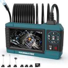 HANMATEK 1080P Industrial Endoscope, 4.3-Inch TFT Screen, 16.5ft Flexible Cable, 8mm Camera with Adjustable LED Lights, 1 Million Pixels, Photo/Video