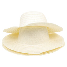 6St Beige Strohoed Voor Kinderen Met Creatieve DIY Knutselmaterialen