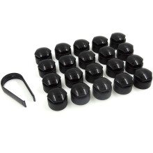 Partsdealers Round Type Wheel nut covers made for Audi A1, A3, A4, A5, A6, A7, A8, TT, Q7 Mk2, Q8 17mm (Glossy Black) AS ORIGINAL