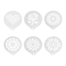 6St Zilveren Coffee Stencils Voor Barista Cappuccino En Dessert Decor