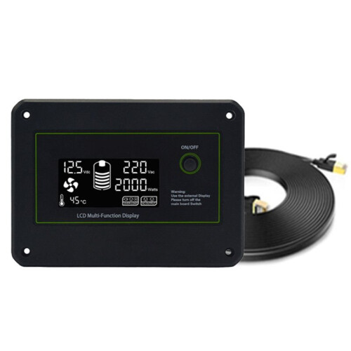 LCD Display Remote Control Box + 3-Meter Network Cable for Pure Sine Wave Inverters Only for FCHAO