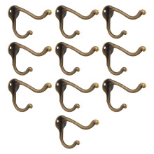 10St Vintage Dubbele Wandhaken, Gouden Jas- En Handdoekhaken