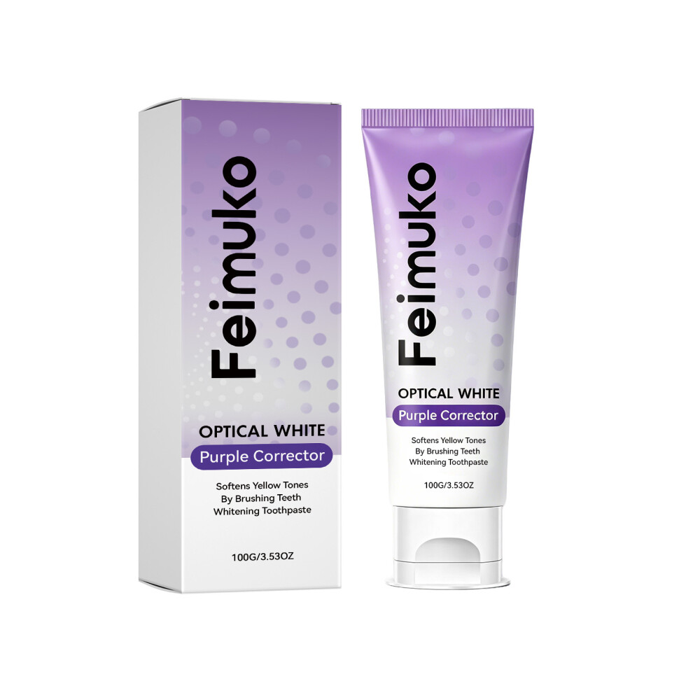 (100g) Purple brightening toothpaste gently cleans tooth stains, freshens breath, and provides daily tooth cleaning care.
