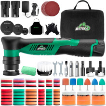 BATOCA S5 Cordless Mini Car Polisher Buffer Machine Dual Action & Rotary Polishing Machine 2 12V Battery with 1/2/3inch Polishing Pads for Car Detail