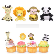 4St Dieren Cake Decoraties Met Giraffe En Jungle Thema Voor Verjaardag