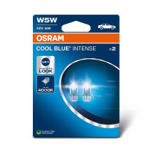 OSRAM COOL BLUE INTENSE W5W, up to 4,000K, halogen signal lamp, double blister (2 lamps)