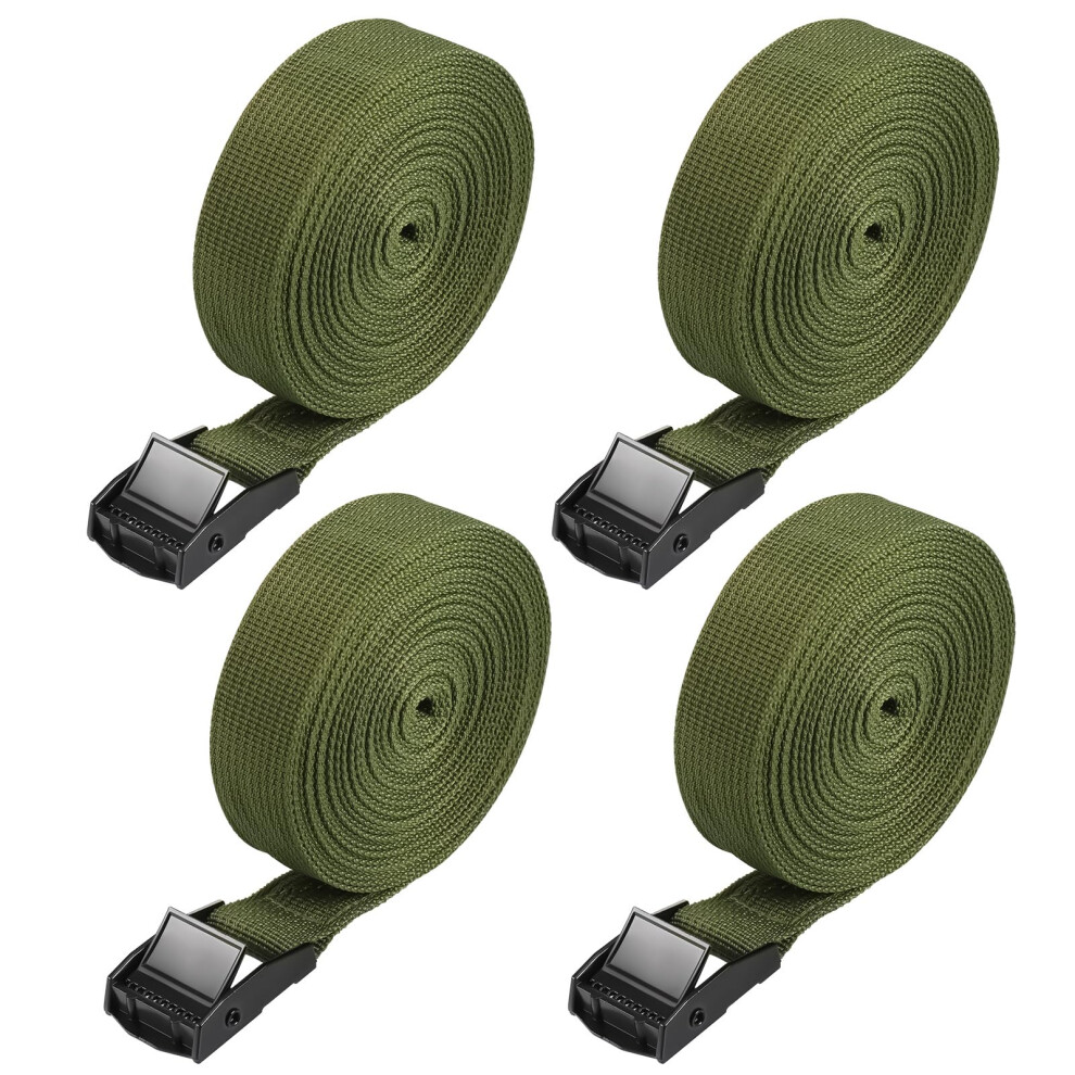 Hejo 4Pcs Ratchet Straps, Ratchet Tie Down Straps With Cam Buckle, Heavy Duty Tensioning Belts Adjustable Lashing Straps For Motorcycles, Bikes Green 5001925582393