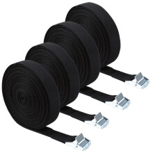 4 Pcs Ratchet Tie Down Straps, 10m x 25mm Adjustable Lashing Straps, Tension Belt Retaining Cargo Straps Heavy Duty with Quick Release Cam Buckle for