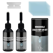 GLISTON Car Windsreen Repair Kit for Chips and Cracks, Bulls-Eye, Spider Web, Star-Shaped, 20ML*2