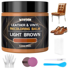 WYCOON Leather Recoloring Balm, Leather Repair Kit for Furniture, Leather Scratch Remover, Color Restorer for Couch, Car Seats, Leather Paint & Dye f