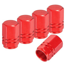PATIKIL Tire Valve Stem Caps, 5 Pack Universal Aluminum Alloy Tire Air Caps for Cars Trucks Motorcycles SUV Bicycles, Red